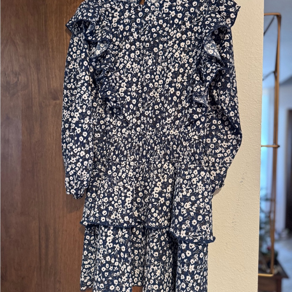 Floral Ruffle Long Sleeve Girls Zara Dress